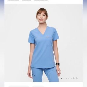 Figs Ceil Blue Catarina One Pocket Scrub Top